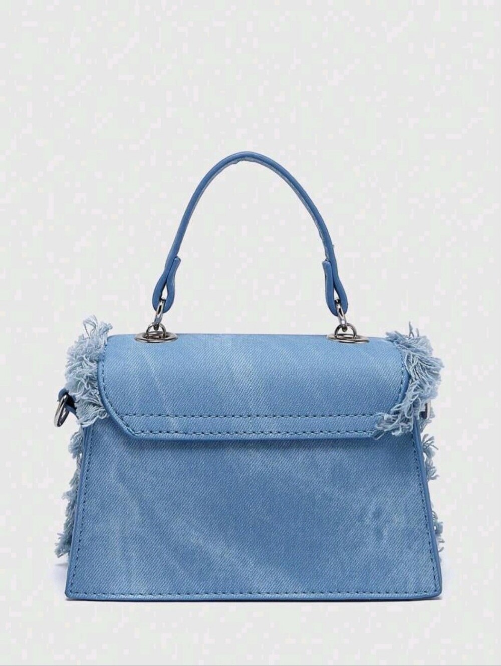 1pc Women Fashion Fringed Small Square Bag, Versatile Chain Shoulder Bag, Ladies - Picture 5 of 15